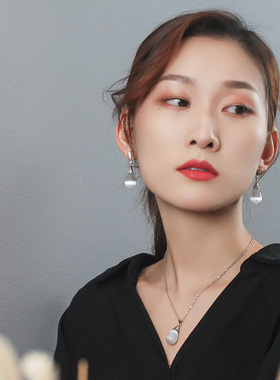 纯银时尚个性风百搭颈链水滴吊坠