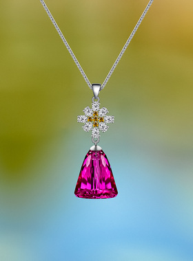 银饰品水滴颈链雪花吊坠