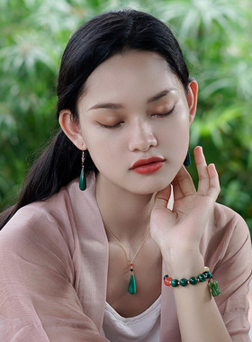 忆奴娇绿玛瑙手链单层手串