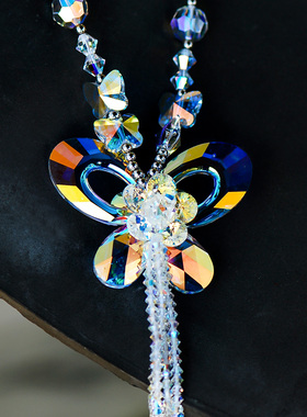 凤凰于飞蝴蝶流苏配饰超闪项链