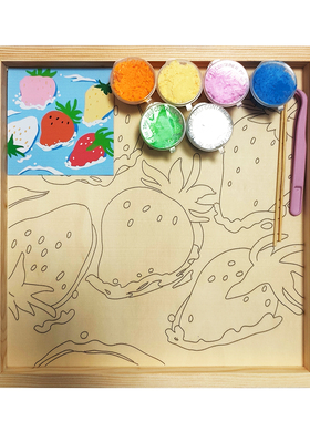 水果手工纸浆画数字油画丙烯画