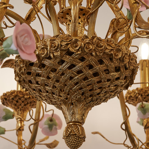 法式全铜陶瓷吊灯欧式别墅奢华复古客厅卧室灯具女孩公主房灯饰 - 图1