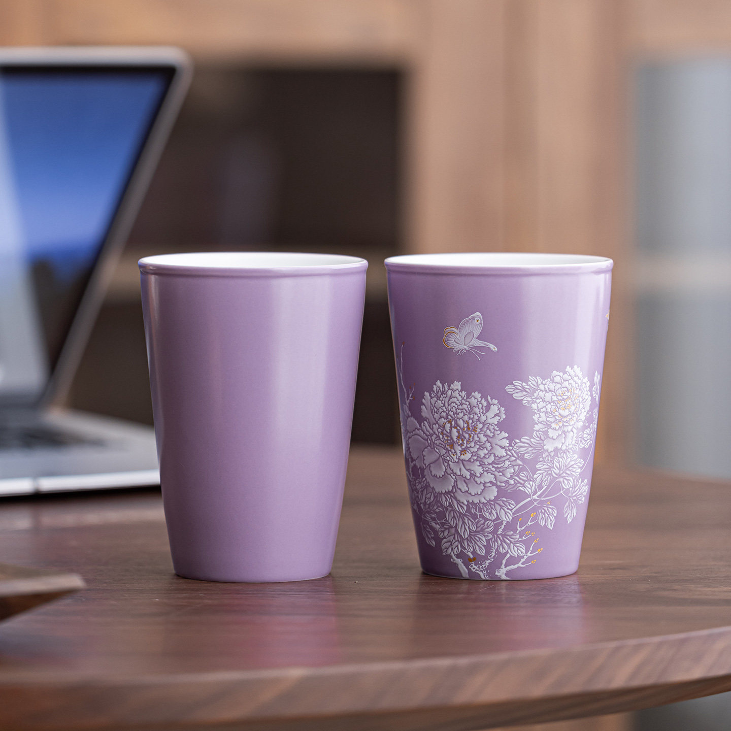 精致手绘紫釉牡丹茶杯家用陶瓷主人杯可乐杯个人喝茶杯功夫茶具,淘宝优惠券,粉丝福利购,淘宝优惠卷