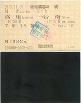 Taiwan Railway Paper Card: Kaohsiung-Tainan with nail prints (for collection only)