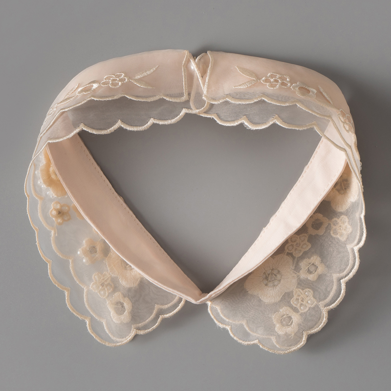 单独衣领衬衫假领子女小高领护颈假衣领欧根纱绣花装饰领韩版 - 图1