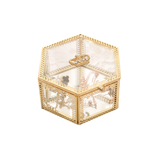 Retro style gold storage box for windshield accessories