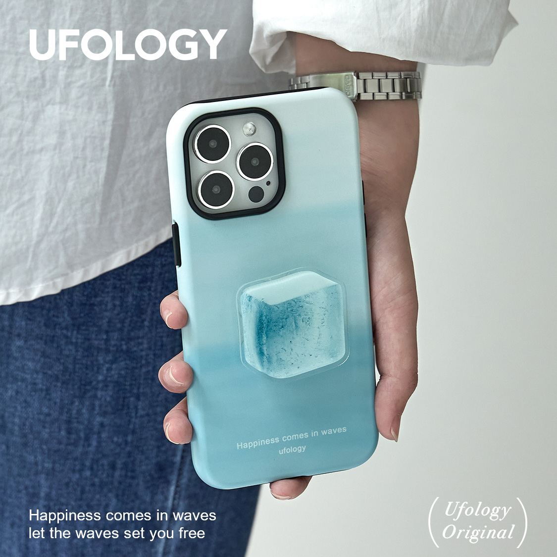 Ufology原创韩国进口二合一圆边菲林适用iPhone14promax手机壳13pro苹果12夏日蓝色大海手机壳11新款高级15 - 图1