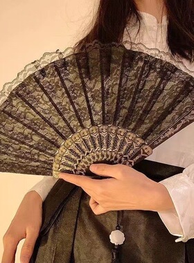 古风折扇中国风小扇子随身携带汉服马面裙舞蹈新中式夏天折叠