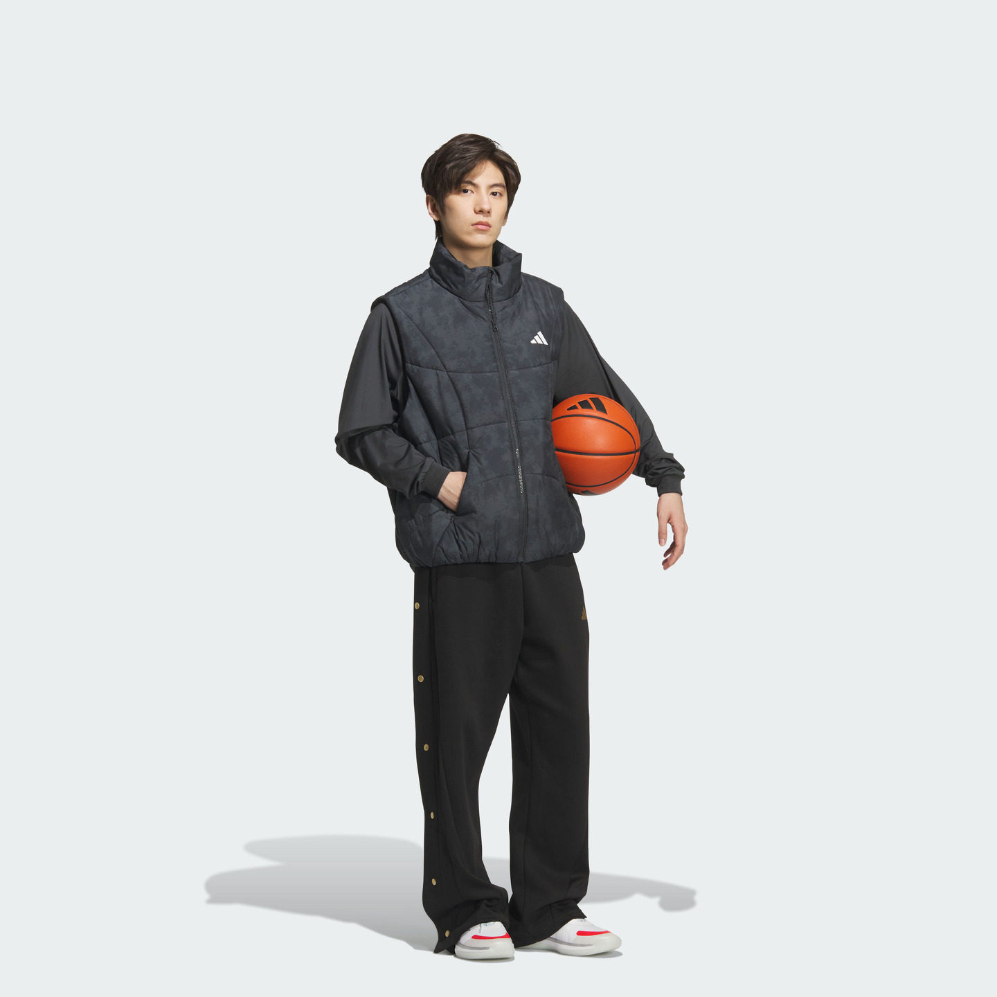 篮球运动挺阔宽松拉链款保暖棉马甲男装adidas阿迪达斯KC2754,淘宝优惠券,粉丝福利购,淘宝优惠卷