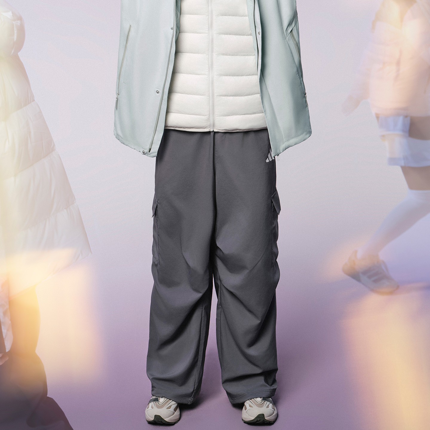 速干防晒UPF50+宽松多口袋运动裤伞兵裤adidas阿迪达斯轻运动