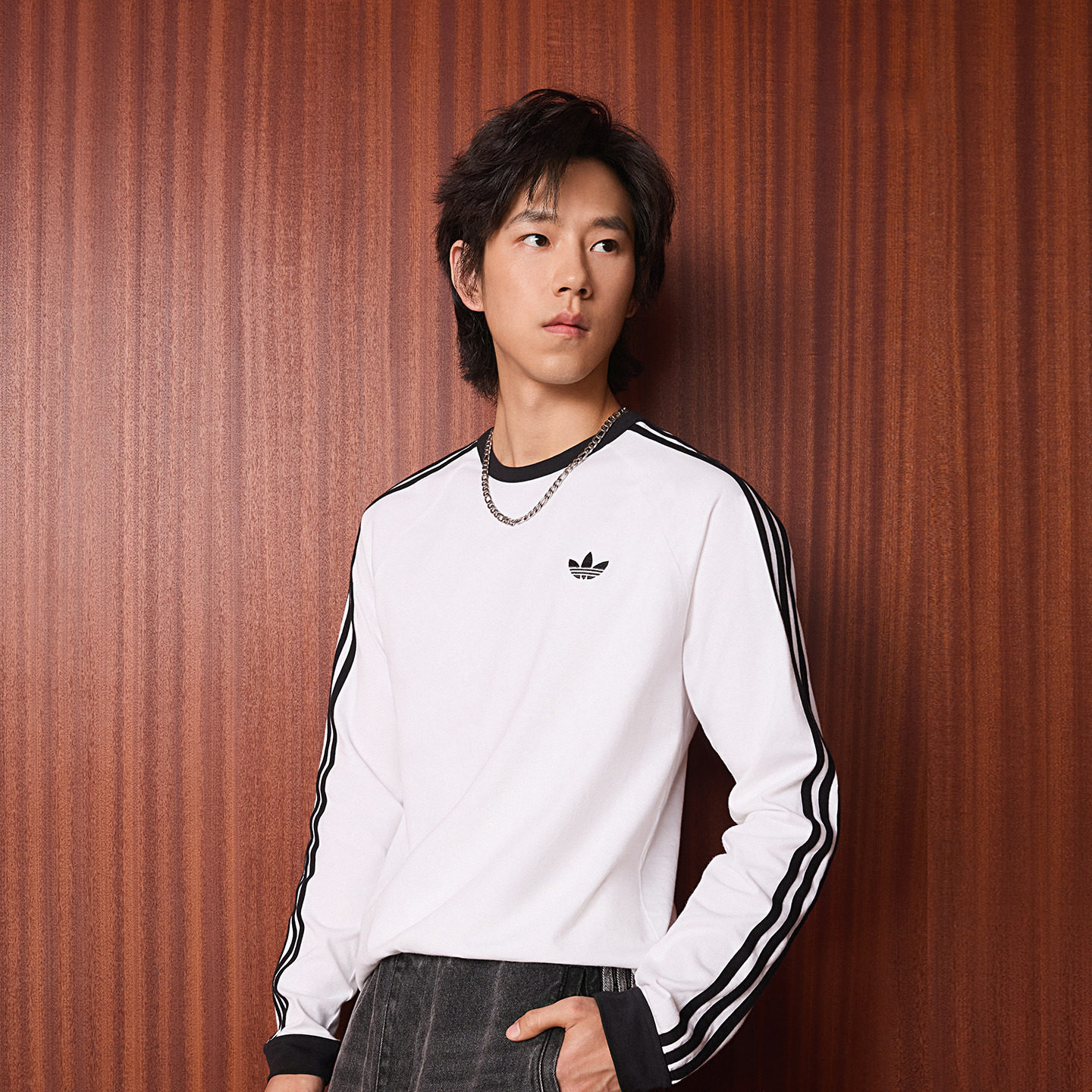 舒适百搭三条纹运动长袖T恤男装新款adidas阿迪达斯三叶草KE3545,淘宝优惠券,粉丝福利购,淘宝优惠卷