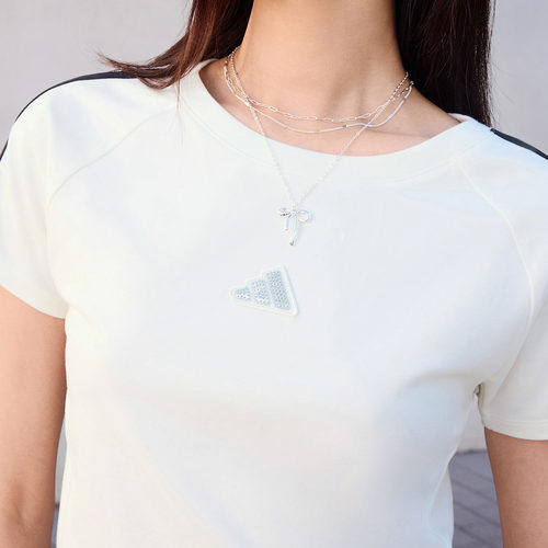 三条纹舞动系列短款修身舒适休闲短袖T恤女adidas阿迪达斯轻运动 - 图1