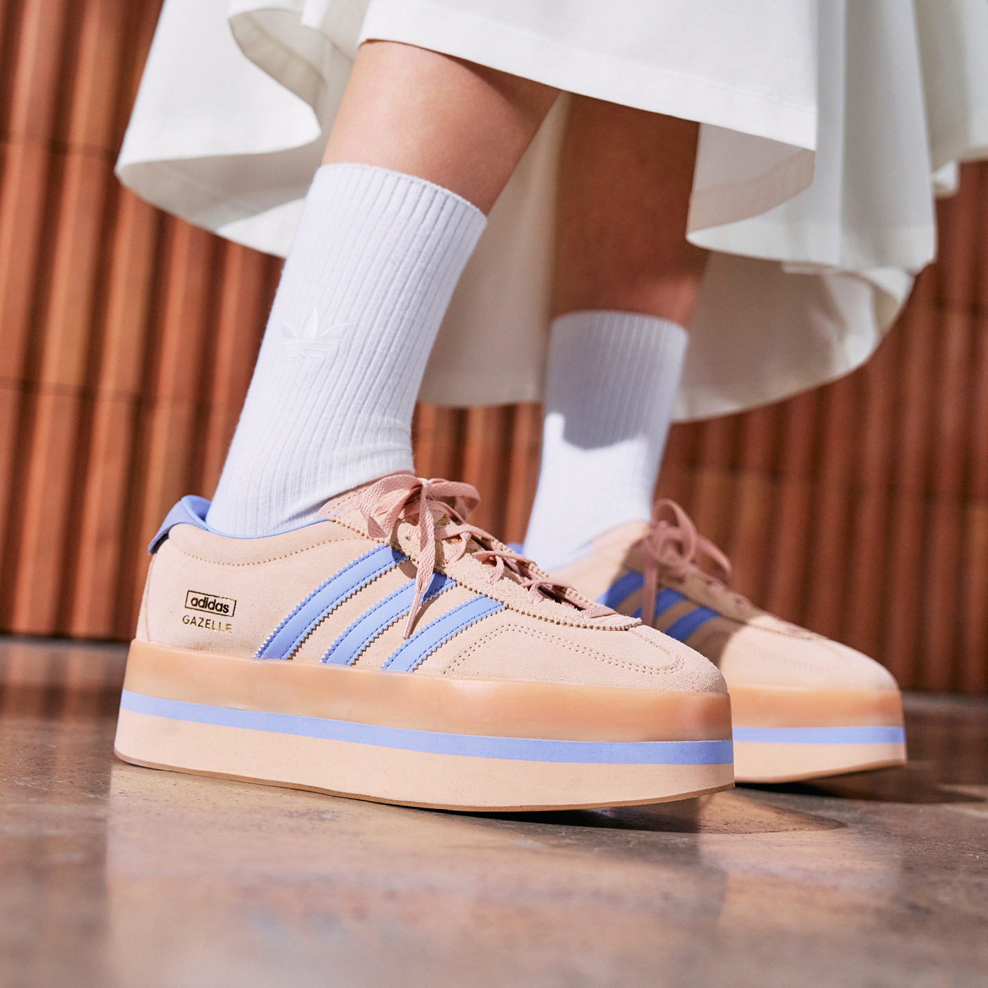 「T头鞋」GAZELLE STACK W厚底经典运动鞋女adidas阿迪达斯三叶草,淘宝优惠券,粉丝福利购,淘宝优惠卷