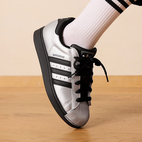 SUPERSTAR II复古金属色皮面贝壳头板鞋男女adidas阿迪达斯三叶草 - 图0