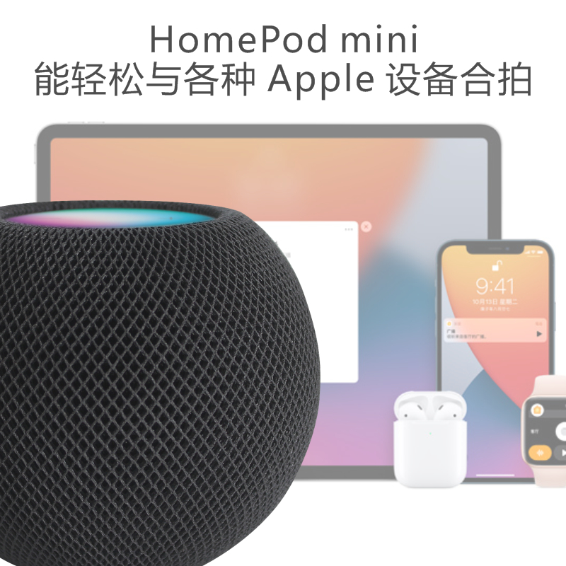 Apple/苹果 HomePod mini 智能音箱家庭迷你无线iPhone手机语音响 - 图1