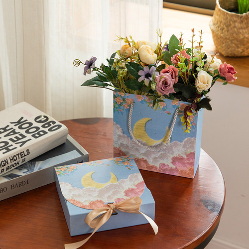 礼物盒油画风礼盒包装盒空盒子生日伴手高级感礼品盒妇女节 - 图0