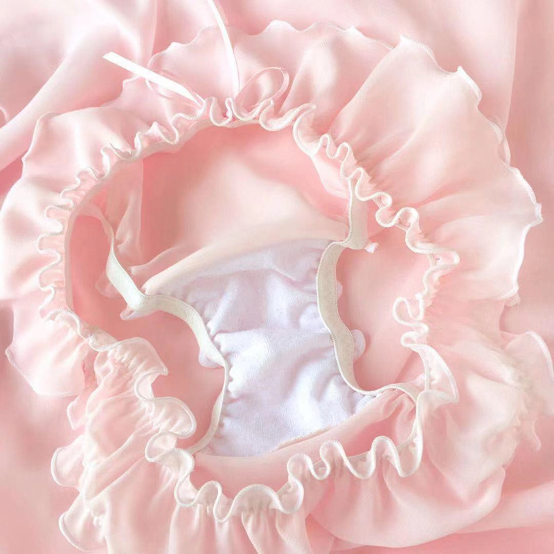 K019 雪纺纱可爱女士三角半包臀内裤男款男士内裤蝴蝶结荷叶边,淘宝优惠券,粉丝福利购,淘宝优惠卷