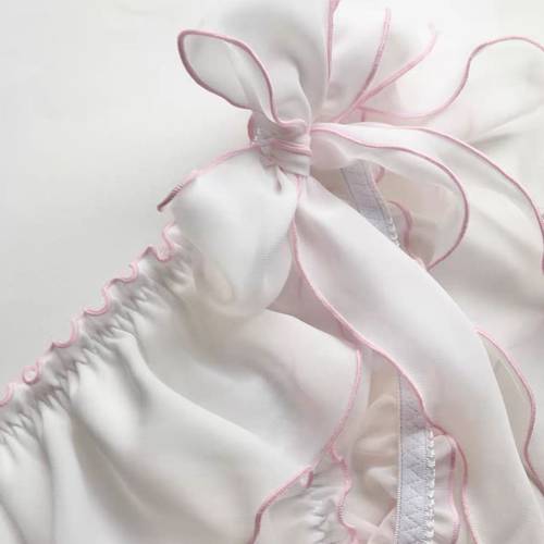 荷叶边可爱少女内裤日系甜美男女同款系带公子小白性感撩人侧开带 - 图1