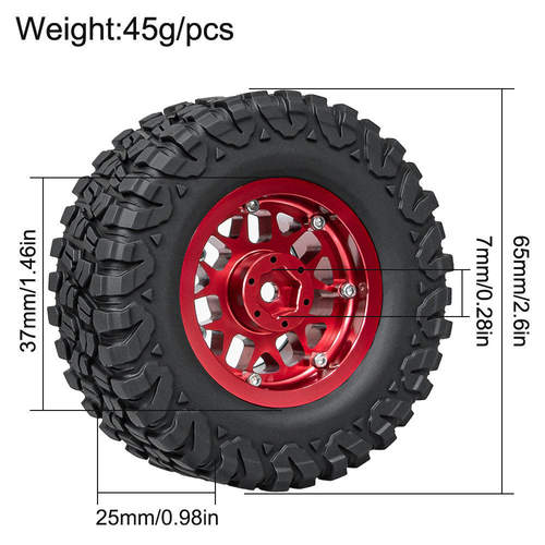 LJF 1.45寸树枝轮毂+百路驰1/18 TRX4M 1/24 SCX24 FMS Ascent-18 - 图0