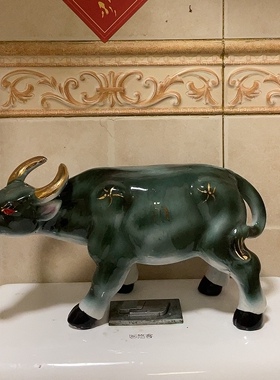 老师推荐事业陶瓷牛青牛风水招财旺财镇宅补角生肖工艺品加能量