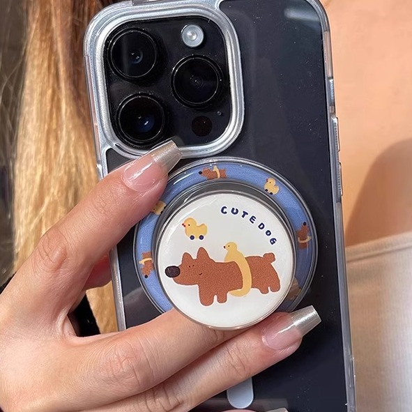 啪嗒吸附韩版可爱卡通Magsafe磁吸手机支架伸缩气囊自拍便携适用iPhone15promax手机壳苹果14/X/XS/XR/13 - 图0
