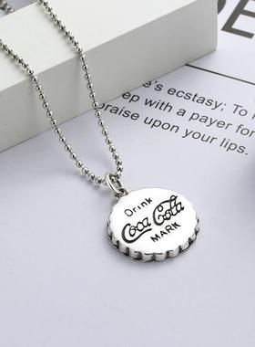 个性非主流小众可乐瓶盖吊坠怀旧百搭时尚嘻哈男女学生潮项链蹦迪