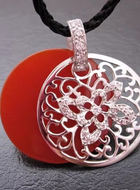 本命年礼物民族风红色项链诗美琪中国红925银红玛瑙繁星项链