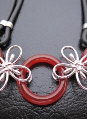 诗美琪本命年民族风925银玛瑙喜上眉梢手链