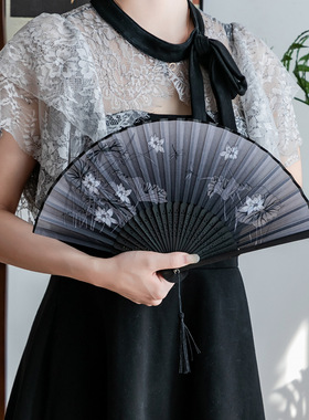 扇子折扇汉服竹质古风古典古装夏季复古随身礼物中国风舞蹈折叠扇