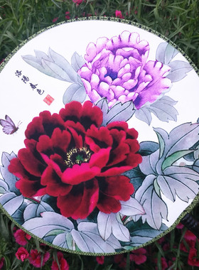 团扇舞蹈扇24公分时装青花瓷古装