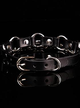 puppy项圈pu材质皮带朋克choker颈带K9饰品男女m脖圈情侣定制刻字