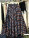 Forest style age-reducing pleated plaid long skirt with big swing