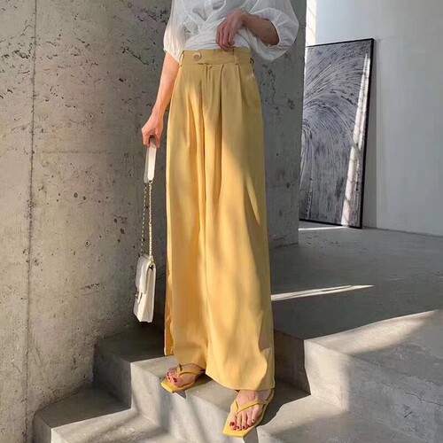 艾丽轩女装广州UUS店春夏薄款甜美清凉高腰垂坠面料阔腿裤长裤 - 图3
