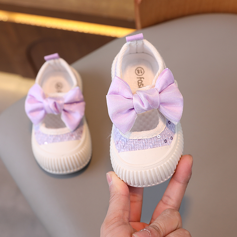 春秋女宝宝鞋子女童公主布鞋软底婴儿学步鞋1-3岁6透气儿童帆布鞋