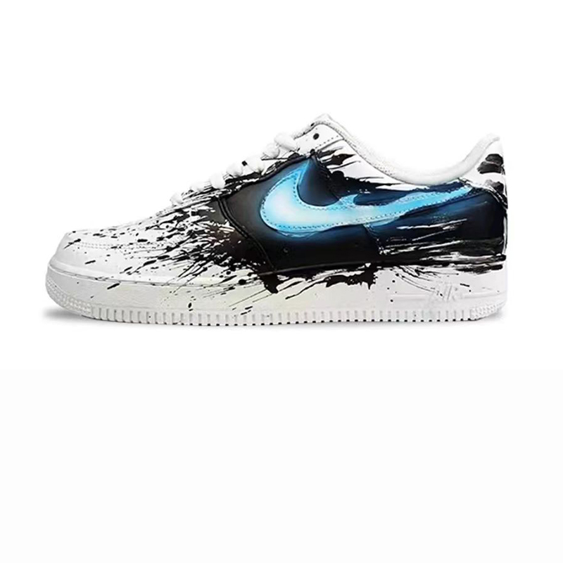 球鞋定制Nike Air Force1Low07空军一号超级英雄毒液低帮黑白板鞋-图3