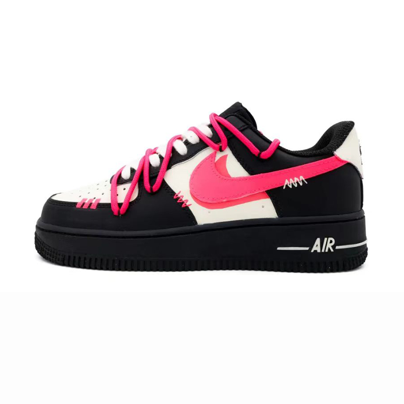 球鞋定制Nike Air Force1 Low漫游少女潮流低帮黑粉休闲运动板鞋-图3