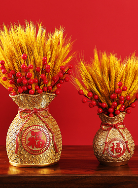 天然黄金大麦干花红果福袋钱袋