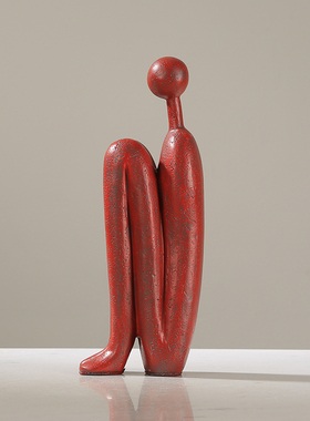 现代简约圆头火柴人树脂抽象摆件