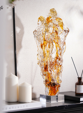 琉璃发财树摆件太湖石现代客厅