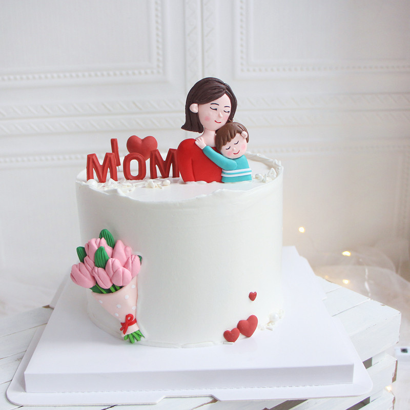 母亲节烘焙蛋糕装饰我爱妈妈拥抱母子生日软陶插件摆件,淘宝优惠券,粉丝福利购,淘宝优惠卷