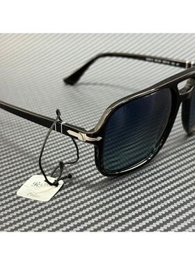 Persol PO3328S 95 S3黑色蓝色渐变偏光男士58 mm太阳眼镜