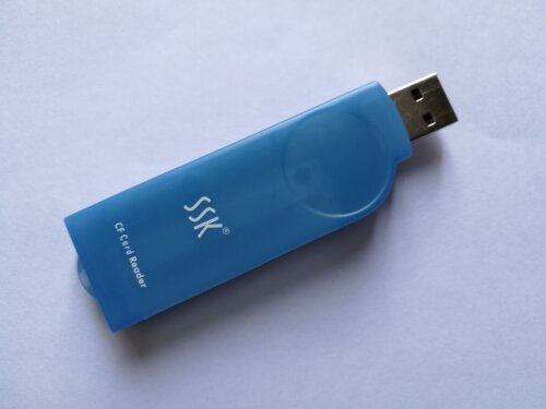 SSK飚王USB2.0高速读卡器单反相机CF卡读卡器琥珀SCRS028直读50针 - 图0