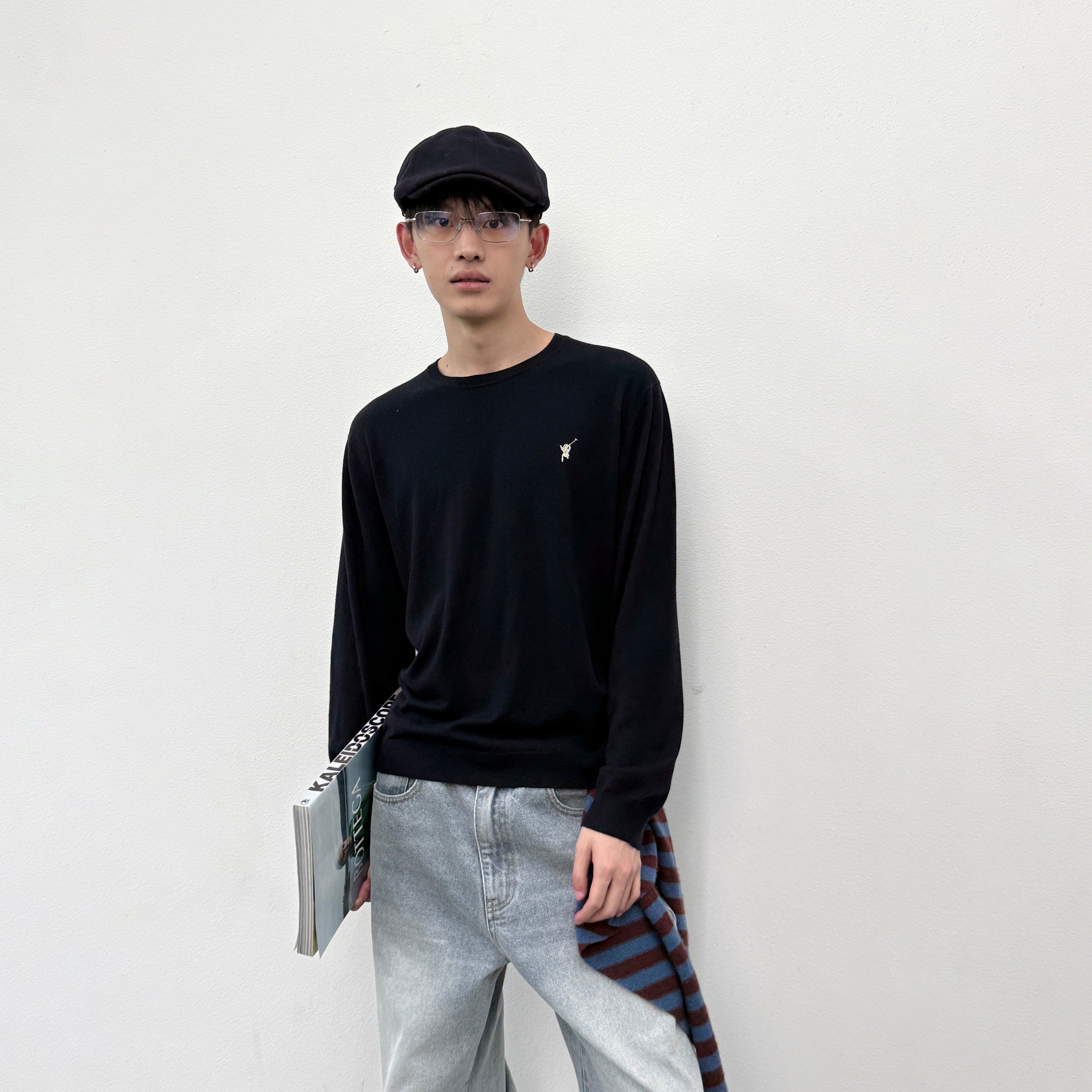 roaringwild a arch 咆哮野兽 藏蓝色基础款上衣刺绣徽标针织衫男,淘宝优惠券,粉丝福利购,淘宝优惠卷