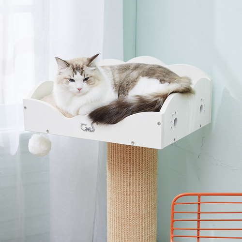 CatS猫家具猫咪床边床窗边床 木制猫床 粗剑麻猫抓柱 H1B包邮 - 图2