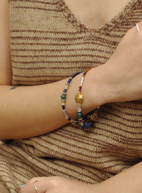 自然论青银鱼蓝色系民族风手链