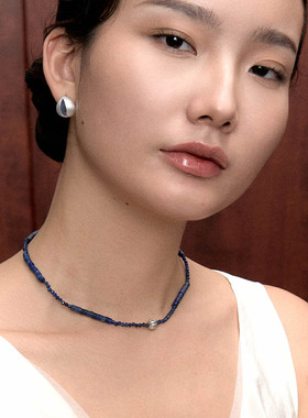【赵露思同款】自然论天然青金石南瓜串珠项链度假风复古不规则