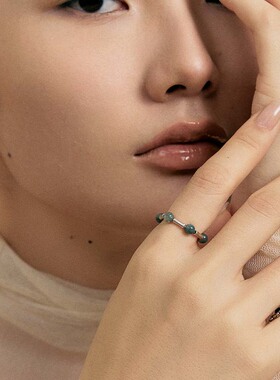 自然论新中式玉石戒指玛瑙s925银