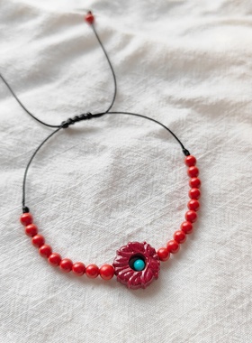 原创设计紫晶砂莲花手链