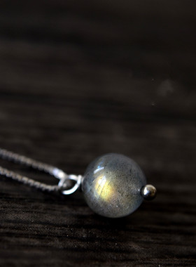 仲夏至手作日韩纯银灰灰月光石