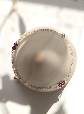 天然石榴石手链女款轻奢小众精致